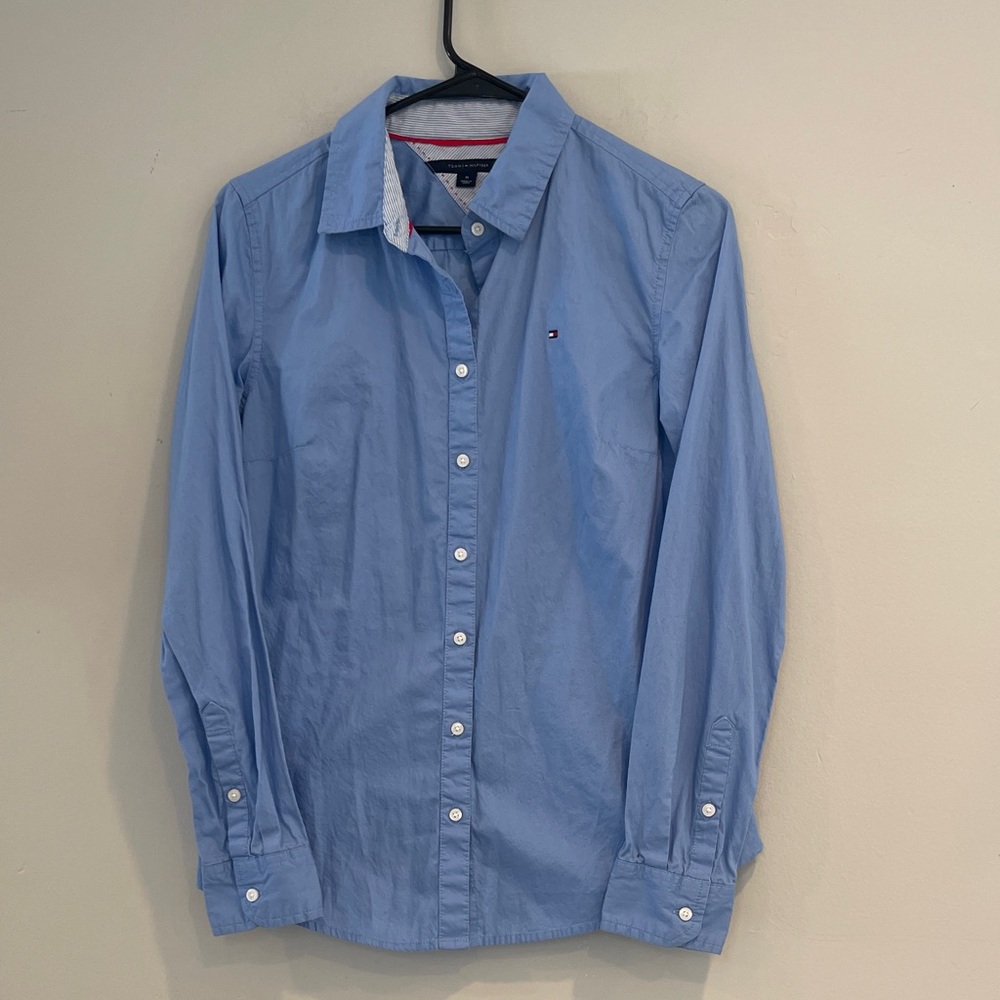 Tommy Hilfiger Blue Button-Down Shirt Size Medium
